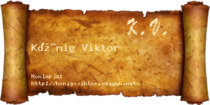 Kőnig Viktor névjegykártya